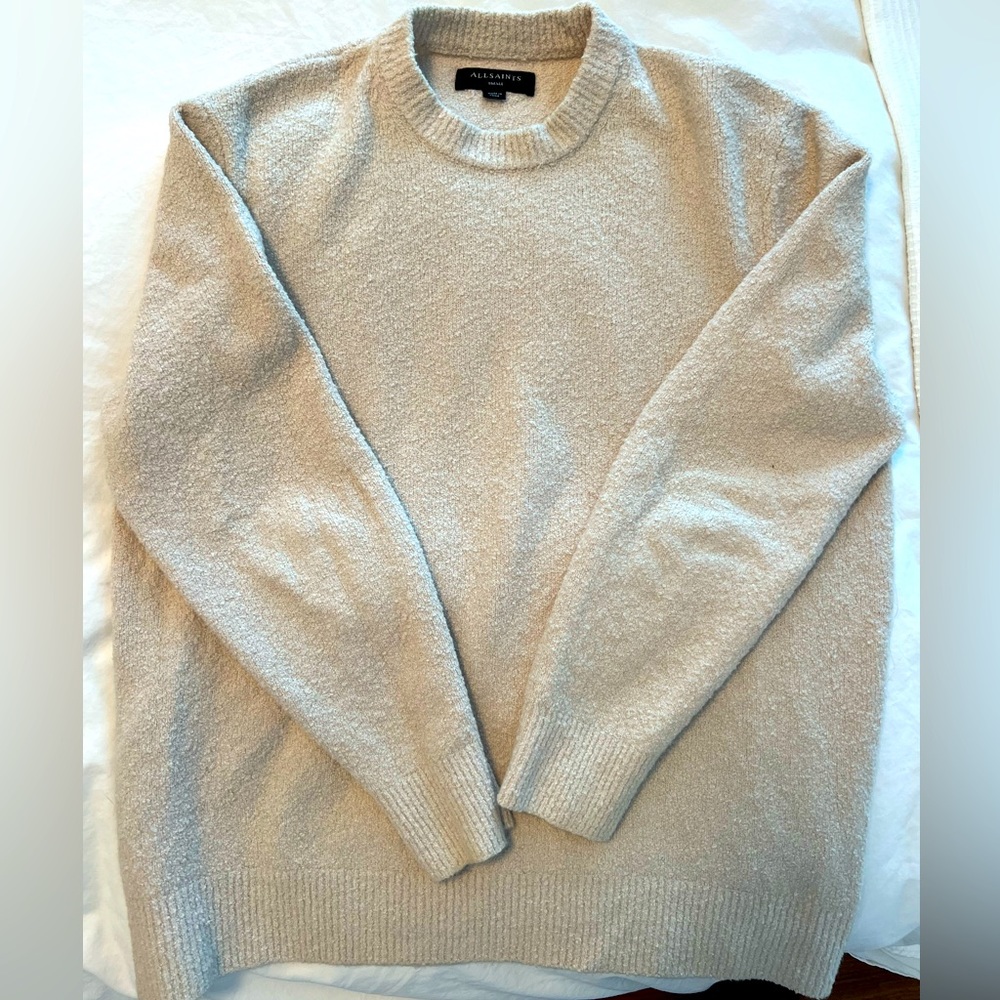 Mens All Saints Sweater Oatmeal SZ S